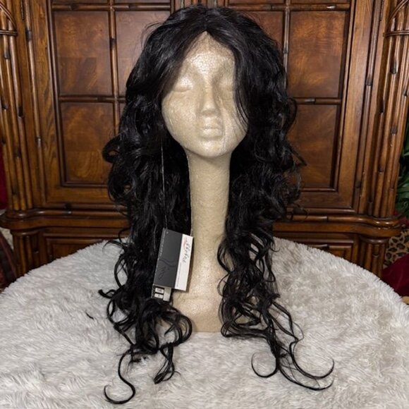 Pazazz PL-Judi Designer Collection 27" Lace Front Wavy Color 1B Synthetic Wig - Picture 2 of 16
